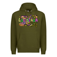 Army Green Louisiana Mardi Gras Premium Hoodie - FaDigitalArtStudio