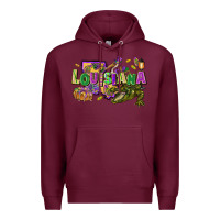 Burgundy Louisiana Mardi Gras Premium Hoodie - FaDigitalArtStudio