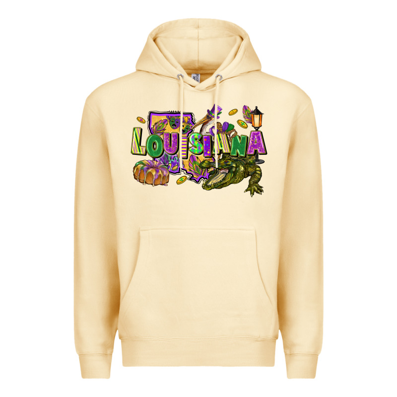Louisiana Mardi Gras Premium Hoodie by FaDigitalArtStudio | Teevron