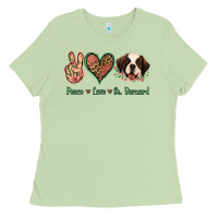 Matcha Peace Love St. Bernard Ladies Tee - Jasminsmagicworld