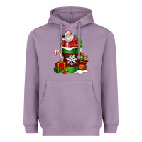 Lavender Christmas Santa Claus Coffee Cup Heavyweight Hoodie - FaDigitalArtStudio