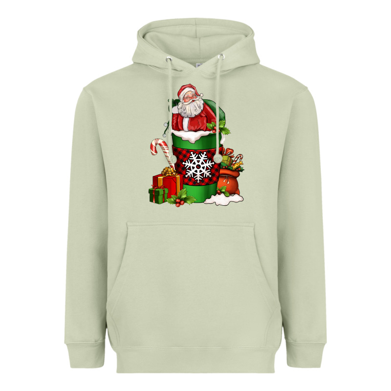 Christmas Santa Claus Coffee Cup Heavyweight Hoodie by FaDigitalArtStudio | Teevron