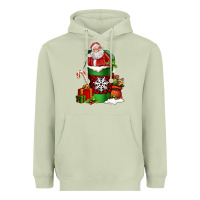 Matcha Christmas Santa Claus Coffee Cup Heavyweight Hoodie - FaDigitalArtStudio