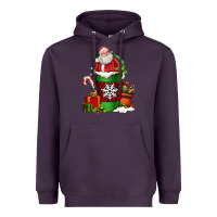 Plum Christmas Santa Claus Coffee Cup Heavyweight Hoodie - FaDigitalArtStudio