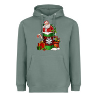 Sage Christmas Santa Claus Coffee Cup Heavyweight Hoodie - FaDigitalArtStudio