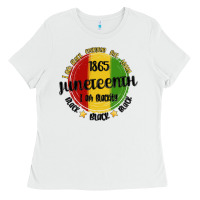 White i am black everyday but today juneteenth Ladies Tee - MaliasSmallBusiness