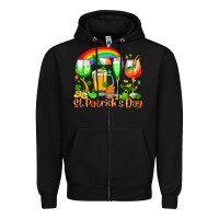 Black St. Patrick's wine glasses Zipper Hoodie - OliviaCreatesArt