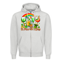 Dove Grey St. Patrick's wine glasses Zipper Hoodie - OliviaCreatesArt