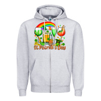 Heather Grey St. Patrick's wine glasses Zipper Hoodie - OliviaCreatesArt