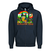 Navy St. Patrick's wine glasses Zipper Hoodie - OliviaCreatesArt