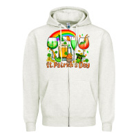 Oatmeal Heather St. Patrick's wine glasses Zipper Hoodie - OliviaCreatesArt