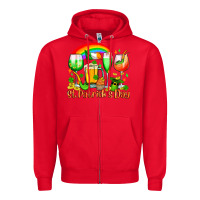 Red St. Patrick's wine glasses Zipper Hoodie - OliviaCreatesArt
