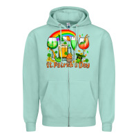 Seafoam St. Patrick's wine glasses Zipper Hoodie - OliviaCreatesArt