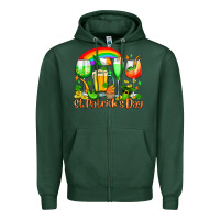 Sports Green St. Patrick's wine glasses Zipper Hoodie - OliviaCreatesArt