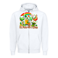 White St. Patrick's wine glasses Zipper Hoodie - OliviaCreatesArt