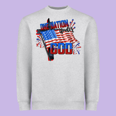 One Nation Under God Heavyweight Sweatshirt Designed By Cowgirlartshop
