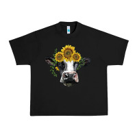 Holstein Cow With Sunflower Urban Heavy Tee | Teevron