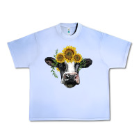 Grape Ice holstein cow with sunflower Urban Heavy Tee - BarkalooDesign