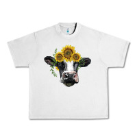 Lunar Rock holstein cow with sunflower Urban Heavy Tee - BarkalooDesign