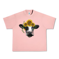 Salmon holstein cow with sunflower Urban Heavy Tee - BarkalooDesign