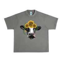 Tornado holstein cow with sunflower Urban Heavy Tee - BarkalooDesign