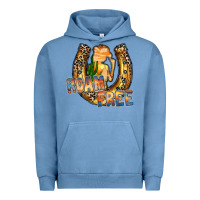 Pigment Pebble Blue cowgirl horseshoe Urban Hoodie - RacoonDesign