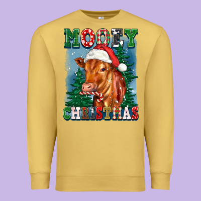 Mooey Christmas Heifer Premium Sweatshirt Designed By Fadigitalartstudio