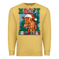 Antique Gold mooey christmas heifer Premium Sweatshirt - FaDigitalArtStudio