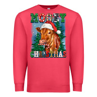 Cardinal mooey christmas heifer Premium Sweatshirt - FaDigitalArtStudio