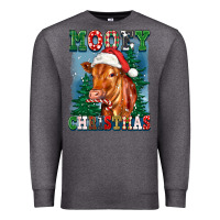 Charcoal Heather mooey christmas heifer Premium Sweatshirt - FaDigitalArtStudio