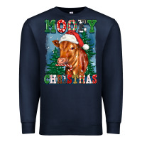 Navy mooey christmas heifer Premium Sweatshirt - FaDigitalArtStudio