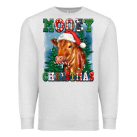 Oatmeal Heather mooey christmas heifer Premium Sweatshirt - FaDigitalArtStudio