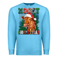 Ocean Blue mooey christmas heifer Premium Sweatshirt - FaDigitalArtStudio