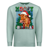 Seafoam mooey christmas heifer Premium Sweatshirt - FaDigitalArtStudio