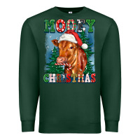 Sports Green mooey christmas heifer Premium Sweatshirt - FaDigitalArtStudio