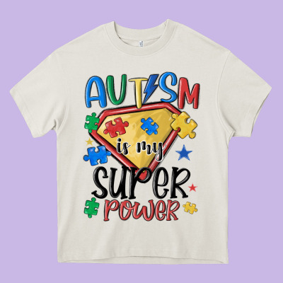 Autism Is My Super Power Heavy Core Tee Designed By Maliassmallbusiness