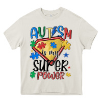 Cream autism is my super power Heavy Core Tee - MaliasSmallBusiness