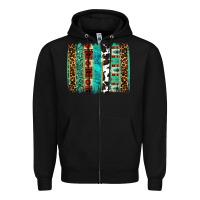 Black western brushstroke Zipper Hoodie - OliviaCreatesArt