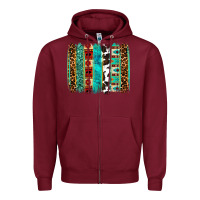 Burgundy western brushstroke Zipper Hoodie - OliviaCreatesArt