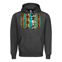 Charcoal Heather western brushstroke Zipper Hoodie - OliviaCreatesArt