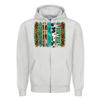 Dove Grey western brushstroke Zipper Hoodie - OliviaCreatesArt