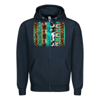 Navy western brushstroke Zipper Hoodie - OliviaCreatesArt
