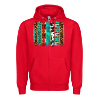 Red western brushstroke Zipper Hoodie - OliviaCreatesArt
