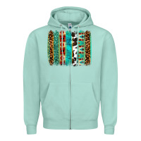 Seafoam western brushstroke Zipper Hoodie - OliviaCreatesArt
