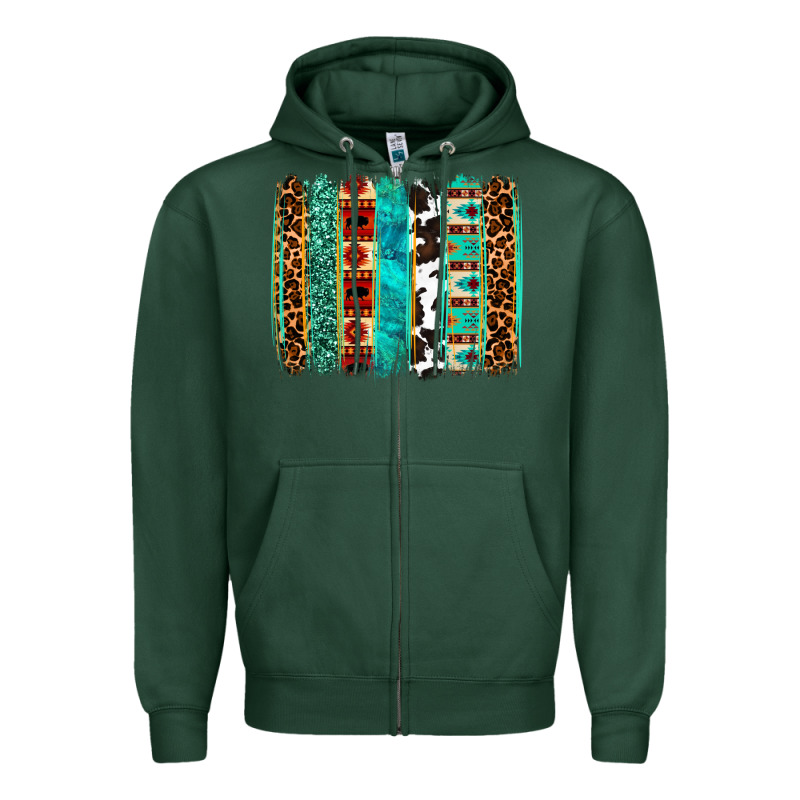 Western Brushstroke Zipper Hoodie by OliviaCreatesArt | Teevron