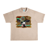 French Oak holstein cow with cap and leopard background Urban Heavy Tee - BarkalooDesign