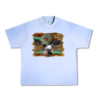 Grape Ice holstein cow with cap and leopard background Urban Heavy Tee - BarkalooDesign
