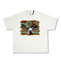 Pistachio holstein cow with cap and leopard background Urban Heavy Tee - BarkalooDesign