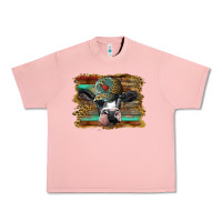 Salmon holstein cow with cap and leopard background Urban Heavy Tee - BarkalooDesign