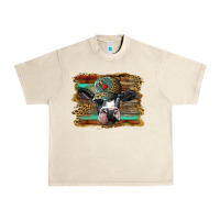 Sandshell holstein cow with cap and leopard background Urban Heavy Tee - BarkalooDesign